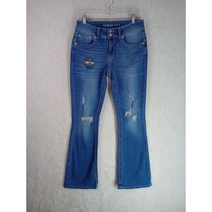 Gemma Rae Women's 11 Mid Rise Embroidered Distressed Bootcut Jeans NWOT